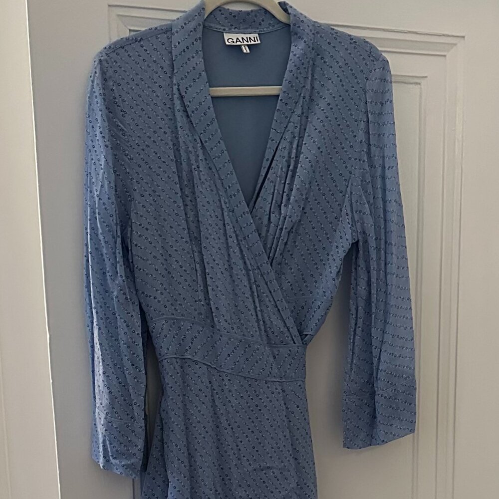 Floral-print georgette maxi wrap dress